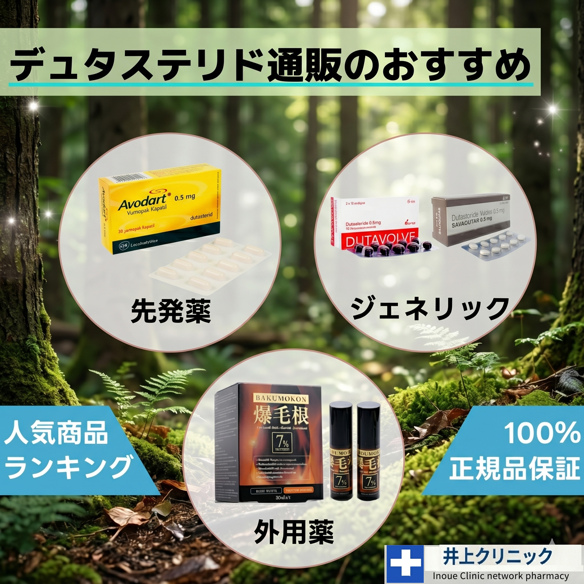 AGA治療の強力な切り札 デュタステリド 1錠120円 いのうえクリニック